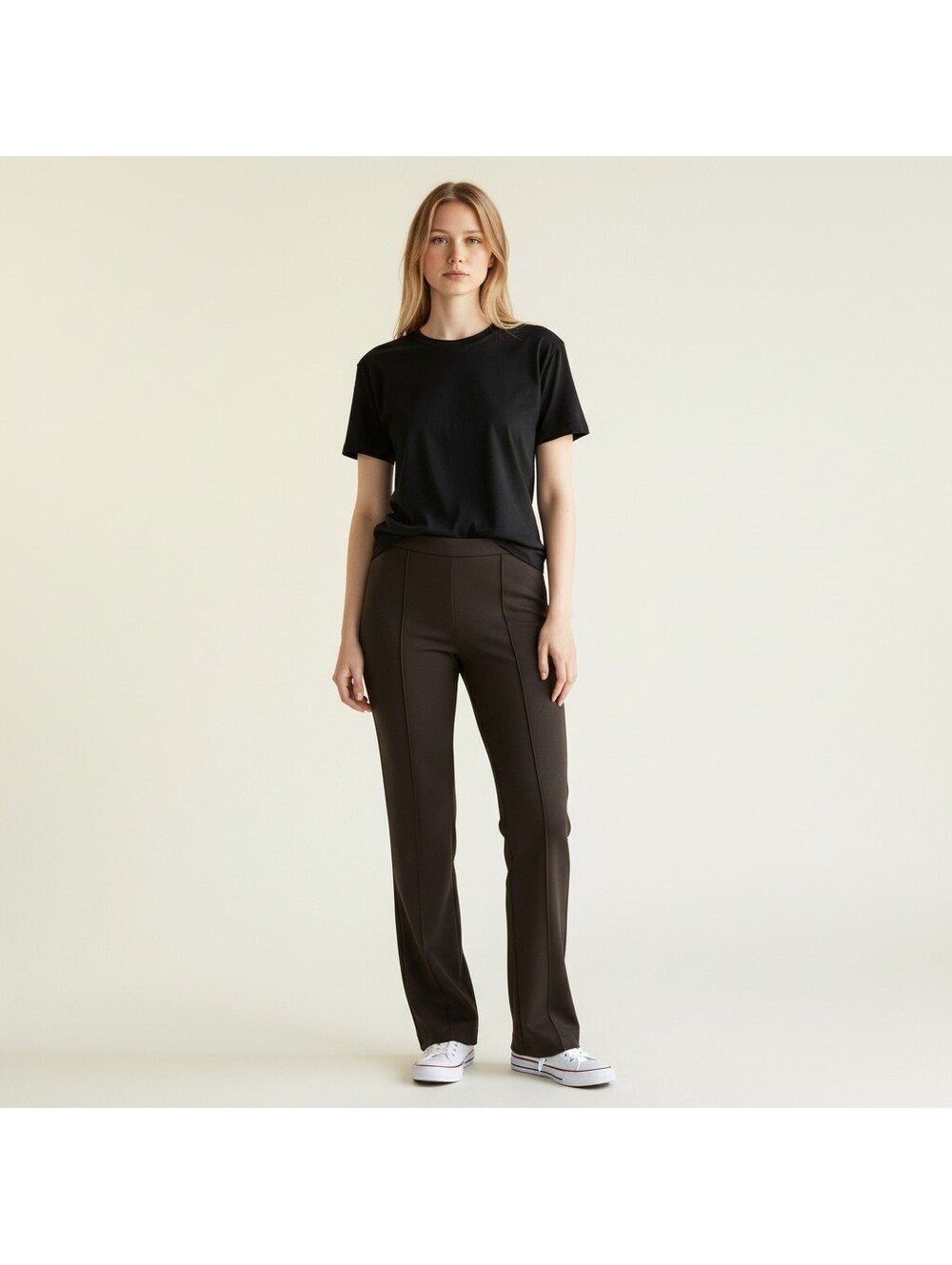 Apt. 9 Dress Pants Women 14 Black High Rise Flat Front Pull On Lined Stretch